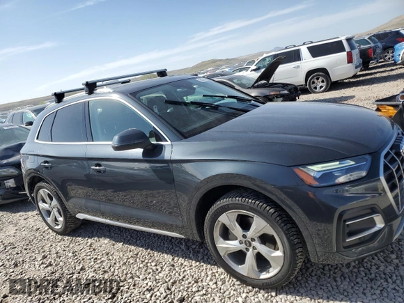 2021 Audi Q5 Premium Plus with VIN WA1BAAFY7M2118933, listed as a Copart auction lot 57853415 with 58,112 mi miles and Salvage title. Bid and sale history available at DreamBid. Image 4.
