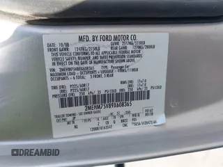 2009 Mercury Grand Marquis LS with VIN 2MEHM75V89X608365, listed as a IAAI auction lot 42055538 with Not Provided miles. Bid and sale history available at carsss.com. Image 9.