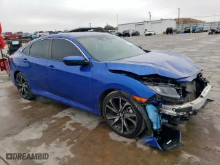 2019 Honda Civic Sedan Sport with VIN 2HGFC2F8XKH577001, listed as a Copart auction lot 45701045 with 58,276 mi miles and Salvage Title. Bid and sale history available at carsss.com. Image 4.