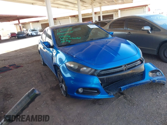 2015 Dodge Dart GT with VIN 1C3CDFEB3FD224075, listed as a IAAI auction lot 39038691 with 154,456 mi miles. Bid and sale history available at carsss.com. Image 1.