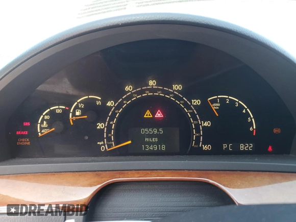 2006 Mercedes-Benz S 320/430/500 with VIN WDBNG70J26A479736, listed as a Copart auction lot 55303805 with 134,918 mi miles and Clean Title. Bid and sale history available at DreamBid. Image 9.