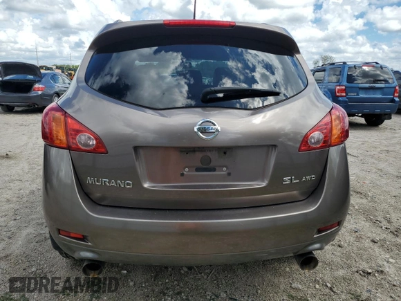 2009 Nissan Murano LE with VIN JN8AZ18W09W143229, listed as a Copart auction lot 69044614 with 193,060 mi miles and Salvage Title. Bid and sale history available at carsss.com. Image 6.