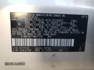 2010 Toyota RAV4 with VIN 2T3BF4DV7AW077529, listed as a Copart auction lot 49220875 with 102,124 mi miles and Salvage Title. Bid and sale history available at carsss.com. Image 15.