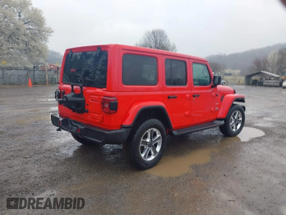 2020 Jeep Wrangler Unlimited Sahara with VIN 1C4HJXEN3LW232316, listed as a IAAI auction lot 42009794 with 35,535 mi miles. Bid and sale history available at carsss.com. Image 4.