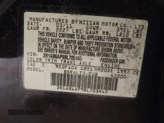 2011 Nissan Sentra 2.0 с VIN 3N1AB6AP9BL705465, выставлен на аукционе IAAI как лот 42368768 с пробегом 180 481 миль миль и . История ставок и продаж доступна на DreamBid. Изображение 9.