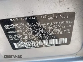 2014 Subaru Crosstrek Premium с VIN JF2GPACC7E9297827, выставлен на аукционе IAAI как лот 42310935 с пробегом 156 860 миль миль и . История ставок и продаж доступна на DreamBid. Изображение 9.