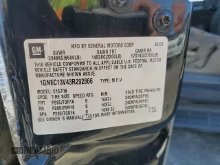 2003 Chevrolet Tahoe LS с VIN 1GNEC13V43R292866, выставлен на аукционе Copart как лот 60574355 с пробегом 250 872 миль миль и Списание • Salvage title. История ставок и продаж доступна на DreamBid. Изображение 12.