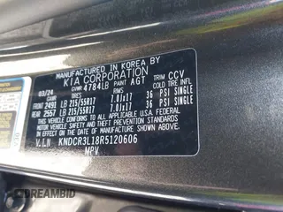2024 Kia Niro Wind with VIN KNDCR3L18R5120606, listed as a IAAI auction lot 41812549 with 4,735 mi miles and . Bid and sale history available at DreamBid. Image 9.