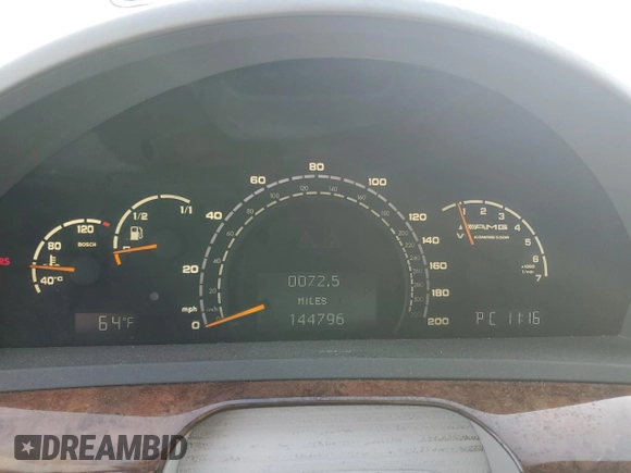 2005 Mercedes-Benz S 55 AMG with VIN WDBNG74J15A455422, listed as a Copart auction lot 54791415 with 144,796 mi miles and Clean Title. Bid and sale history available at DreamBid. Image 9.