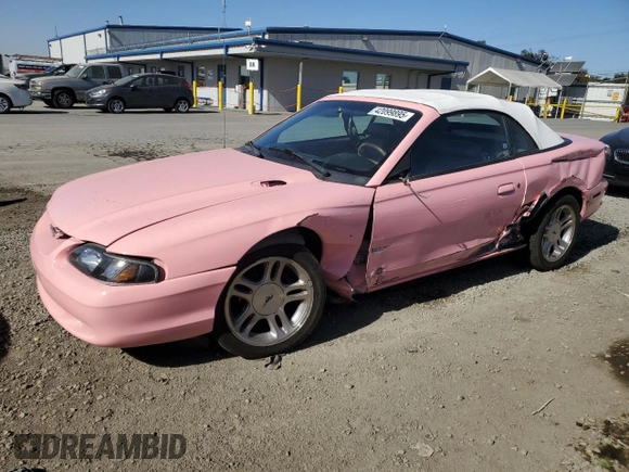1998 Ford Mustang GT with VIN 1FAFP45X7WF141615, listed as a Copart auction lot 42099895 with 169,069 mi miles and Salvage Title. Bid and sale history available at carsss.com. Image 1.