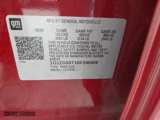 2024 Chevrolet Malibu RS with VIN 1G1ZG5ST1RF240409, listed as a IAAI auction lot 40337799 with 350 mi miles. Bid and sale history available at carsss.com. Image 9.