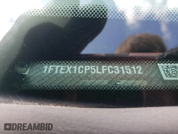 2020 Ford F-150 XL with VIN 1FTEX1CP5LFC31512, listed as a Copart auction lot 65382165 with 131,585 mi miles and Salvage title. Bid and sale history available at DreamBid. Image 12.
