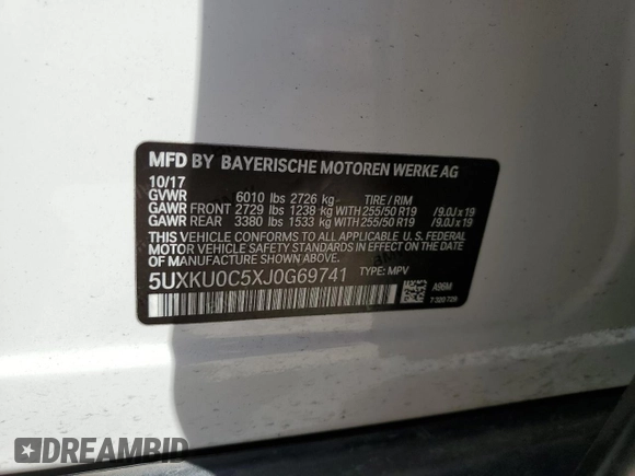 2018 BMW X6 sDrive35i with VIN 5UXKU0C5XJ0G69741, listed as a Copart auction lot 77366934 with 66,287 mi miles and Salvage Title. Bid and sale history available at carsss.com. Image 14.