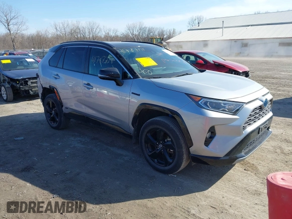2021 Toyota RAV4 Hybrid XSE with VIN 2T3E6RFV3MW006825, listed as a IAAI auction lot 41787718 with 45,979 mi miles. Bid and sale history available at carsss.com. Image 1.