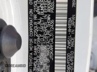 2020 Toyota Prius L Eco z VIN JTDKARFU4L3112436, wystawiony jako Copart lot #56065865 z przebiegiem 170 273 mil mil oraz Szkoda całkowita • Salvage title. Historia ofert i sprzedaży dostępna na DreamBid. Obrazek 12.