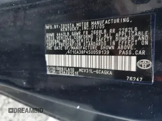 2005 Toyota Solara SE z VIN 4T1CA38P45U059139, wystawiony jako Copart lot #44995395 z przebiegiem 220 487 mil mil oraz Szkoda całkowita • Salvage title. Historia ofert i sprzedaży dostępna na DreamBid. Obrazek 14.