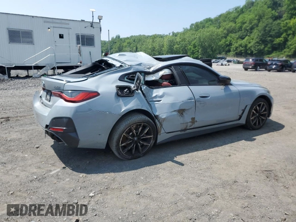 2023 BMW 4 Series 430i xDrive with VIN WBA73AV06PFP29080, listed as a Copart auction lot 60283705 with 47,104 mi miles and Salvage title. Bid and sale history available at DreamBid. Image 3.