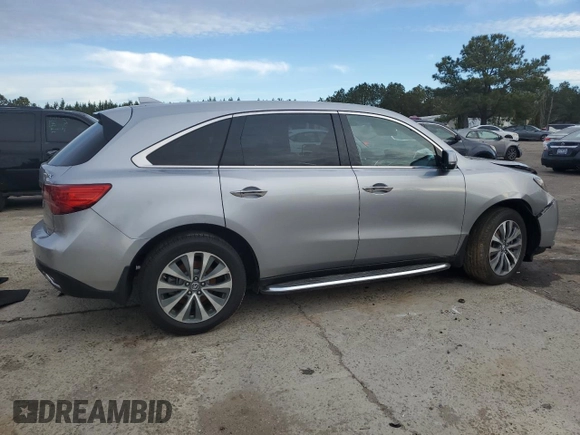 2016 Acura MDX w/Tech with VIN 5FRYD3H41GB008389, listed as a Copart auction lot 42983955 with 0 mi miles and Salvage Title. Bid and sale history available at carsss.com. Image 3.