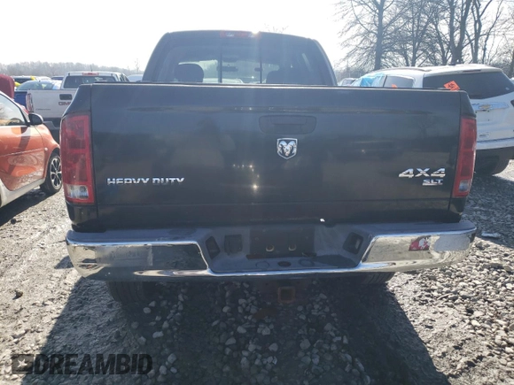 2005 Dodge Ram 2500 SLT with VIN 3D7KS28C35G824158, listed as a Copart auction lot 40818894 with 0 mi miles and Salvage Title. Bid and sale history available at carsss.com. Image 6.