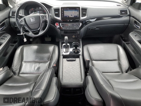 2019 Honda Ridgeline RTL-E with VIN 5FPYK3F74KB039057, listed as a Copart auction lot 57350525 with 105,102 mi miles and Salvage title. Bid and sale history available at DreamBid. Image 8.