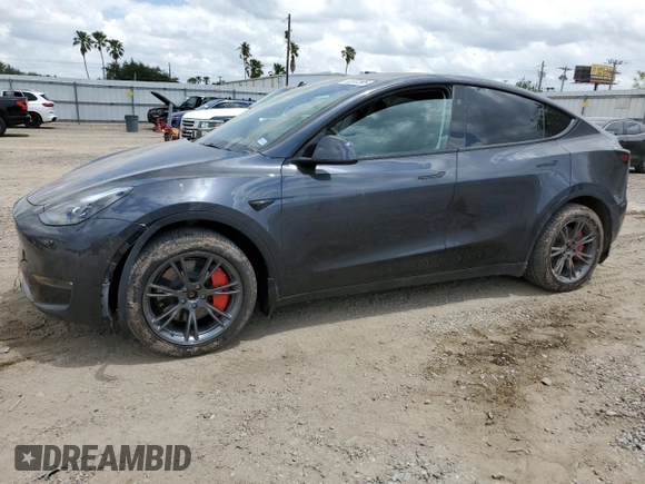 2024 Tesla Model Y Long Range with VIN 7SAYGDEE4RA316722, listed as a Copart auction lot 53207395 with 17,006 mi miles and Salvage title. Bid and sale history available at DreamBid. Image 1.