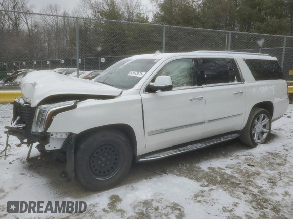 2019 Cadillac Escalade ESV Luxury z VIN 1GYS4HKJ5KR289676, wystawiony jako Copart lot #45573515 z przebiegiem 143 075 mil mil oraz Szkoda całkowita • Salvage title. Historia ofert i sprzedaży dostępna na DreamBid. Obrazek 1.