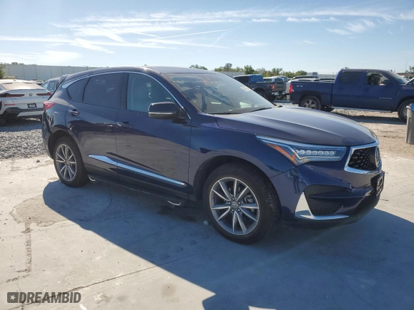 2019 Acura RDX w/Technology Pkg with VIN 5J8TC2H58KL011136, listed as a Copart auction lot 50040285 with 57,640 mi miles and Salvage Title. Bid and sale history available at carsss.com. Image 4.