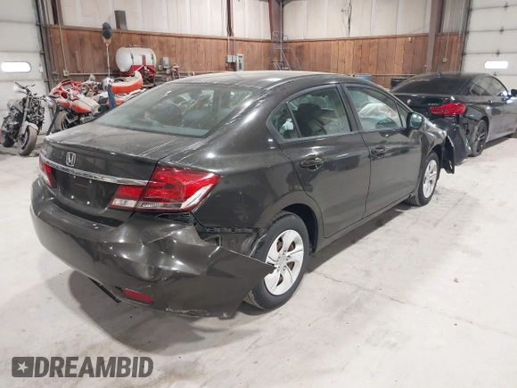 2013 Honda Civic LX with VIN 19XFB2F54DE264712, listed as a IAAI auction lot 42116713 with 45,574 mi miles and . Bid and sale history available at DreamBid. Image 4.