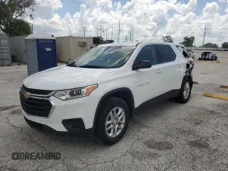 2021 Chevrolet Traverse LS with VIN 1GNERFKW7MJ249323, listed as a Copart auction lot 65879525 with 55,522 mi miles and Clean title. Bid and sale history available at DreamBid. Image 1.