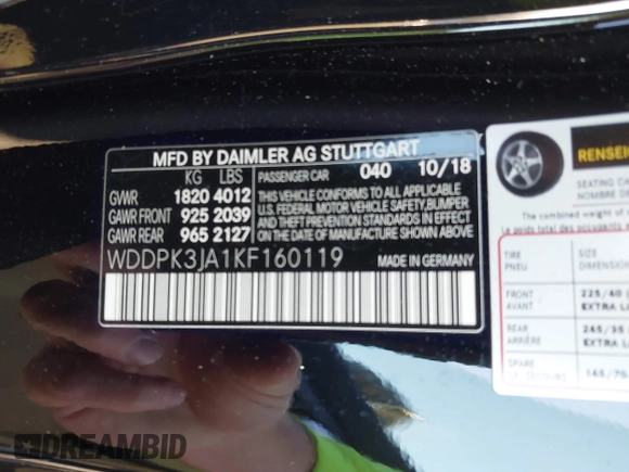 2019 Mercedes-Benz SLC 300 z VIN WDDPK3JA1KF160119, wystawiony jako IAAI lot #41744155 z przebiegiem Nie podano mil oraz . Historia ofert i sprzedaży dostępna na DreamBid. Obrazek 9.