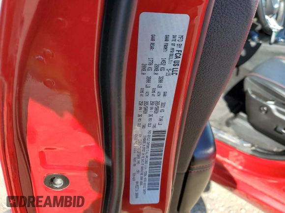 2015 Dodge Durango R/T with VIN 1C4SDHCTXFC873649, listed as a Copart auction lot 48588535 with 74,370 mi miles and Salvage Title. Bid and sale history available at DreamBid. Image 14.