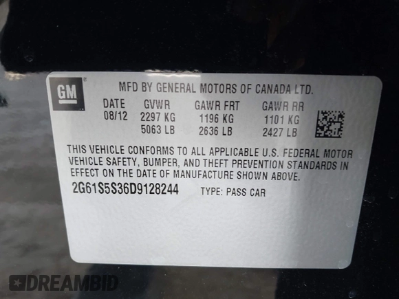 2013 Cadillac XTS Premium z VIN 2G61S5S36D9128244, wystawiony jako IAAI lot #41976485 z przebiegiem 88 033 mil mil oraz . Historia ofert i sprzedaży dostępna na DreamBid. Obrazek 9.