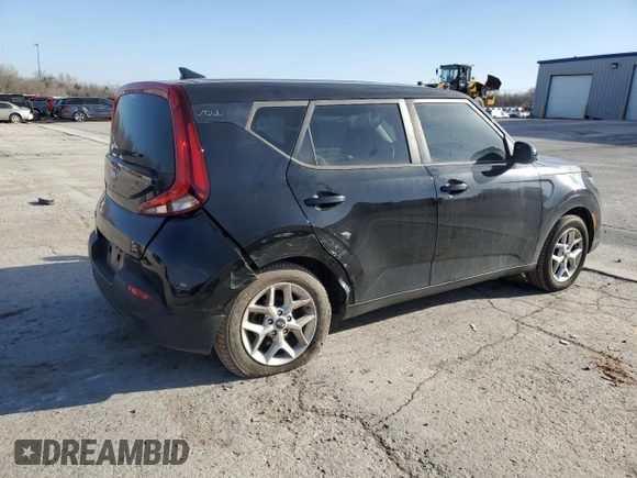 2020 Kia Soul S with VIN KNDJ23AU0L7725434, listed as a Copart auction lot 48863035 with 34,187 mi miles and Salvage Title. Bid and sale history available at carsss.com. Image 3.