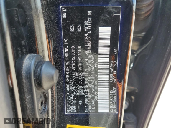 2017 Toyota Highlander XLE with VIN 5TDJZRFH0HS467343, listed as a Copart auction lot 62111325 with 119,629 mi miles and Salvage title. Bid and sale history available at DreamBid. Image 14.