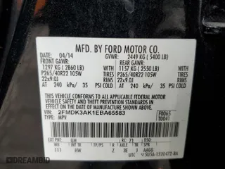 2014 Ford Edge Sport with VIN 2FMDK3AK1EBA65583, listed as a Copart auction lot 44526245 with 148,570 mi miles and Salvage Title. Bid and sale history available at carsss.com. Image 13.