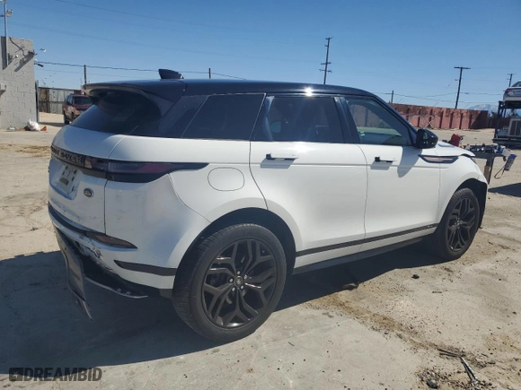 2020 Land Rover Range Rover Evoque R-Dynamic S with VIN SALZT2GX9LH016967, listed as a Copart auction lot 46663395 with 57,437 mi miles and Salvage Title. Bid and sale history available at carsss.com. Image 3.