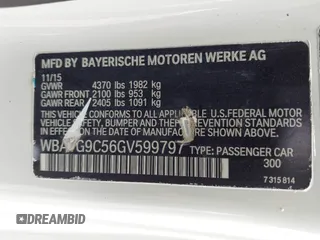 2016 BMW 2 Series 228i xDrive with VIN WBA1G9C56GV599797, listed as a IAAI auction lot 41923703 with 158,404 mi miles and . Bid and sale history available at DreamBid. Image 9.