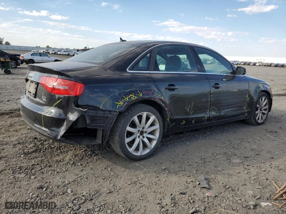2013 Audi A4 Premium Plus with VIN WAUHFAFL0DN047396, listed as a Copart auction lot 72752114 with 160,534 mi miles and Salvage Title. Bid and sale history available at carsss.com. Image 3.