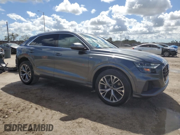 2021 Audi Q8 Premium Plus with VIN WA1EVAF17MD039755, listed as a Copart auction lot 46700145 with 21,823 mi miles and Salvage Title. Bid and sale history available at carsss.com. Image 4.