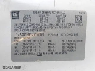 2013 Chevrolet Express Passenger LT with VIN 1GAZG1FG1D1159390, listed as a IAAI auction lot 41191409 with 176,899 mi miles. Bid and sale history available at carsss.com. Image 9.