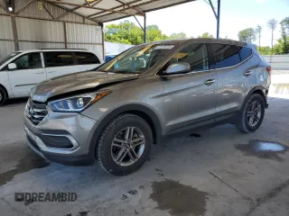 2018 Hyundai Santa Fe 2.4L with VIN 5XYZT3LB1JG569710, listed as a Copart auction lot 57574125 with 111,682 mi miles and Salvage title. Bid and sale history available at DreamBid. Image 1.
