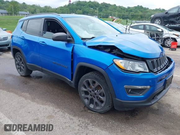 2021 Jeep Compass 80th Anniversary с VIN 3C4NJDEB4MT519257, выставлен на аукционе IAAI как лот 42173390 с пробегом 55 236 миль миль и . История ставок и продаж доступна на DreamBid. Изображение 1.