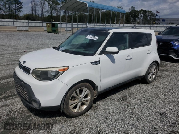 2016 Kia Soul + with VIN KNDJP3A50G7272545, listed as a Copart auction lot 51443655 with 47,753 mi miles and Salvage Title. Bid and sale history available at carsss.com. Image 1.