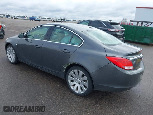 2011 Buick Regal CXL Turbo TO6 with VIN W04G05GV4B1088006, listed as a IAAI auction lot 42070908 with 105,970 mi miles. Bid and sale history available at carsss.com. Image 3.