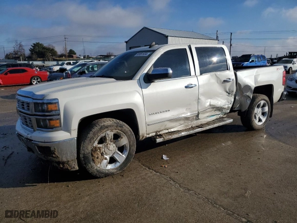 2015 Chevrolet Silverado 1500 LTZ with VIN 3GCUKSEC0FG177789, listed as a Copart auction lot 85991634 with 81,309 mi miles and Salvage Title. Bid and sale history available at carsss.com. Image 1.