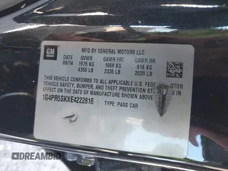 2014 Buick Verano Convenience Group with VIN 1G4PR5SKXE4222816, listed as a IAAI auction lot 40687899 with 133,369 mi miles. Bid and sale history available at carsss.com. Image 9.