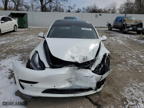 2022 Tesla Model 3 Long Range with VIN 5YJ3E1EB7NF152929, listed as a Copart auction lot 45495785 with 0 mi miles and Salvage Title. Bid and sale history available at carsss.com. Image 5.