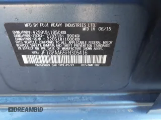 2015 Subaru Impreza 2.0i z VIN JF1GPAA65FH305416, wystawiony jako IAAI lot #42098424 z przebiegiem 120 153 mil mil oraz . Historia ofert i sprzedaży dostępna na DreamBid. Obrazek 9.