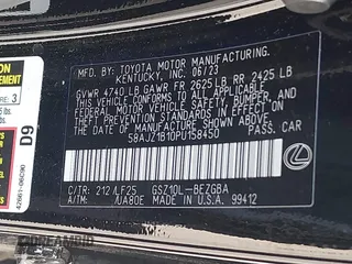 2023 Lexus ES with VIN 58AJZ1B10PU158450, listed as a IAAI auction lot 41345571 with 6,383 mi miles. Bid and sale history available at carsss.com. Image 9.