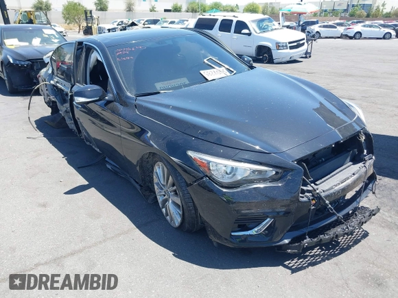 2021 Infiniti Q50 Luxe with VIN JN1EV7BP2MM707502, listed as a IAAI auction lot 42315854 with Not provided miles and . Bid and sale history available at DreamBid. Image 1.